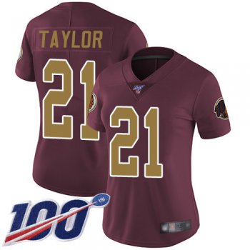 Nike Redskins #21 Sean Taylor Burgundy Red Alternate Women's Stitched NFL 100th Season Vapor Limited Jersey