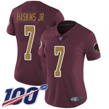 Nike Redskins #7 Dwayne Haskins Jr Burgundy Red Alternate Women's Stitched NFL 100th Season Vapor Limited Jersey