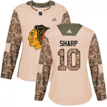 Adidas Chicago Blackhawks #10 Patrick Sharp Camo Authentic 2017 Veterans Day Women's Stitched NHL Jersey