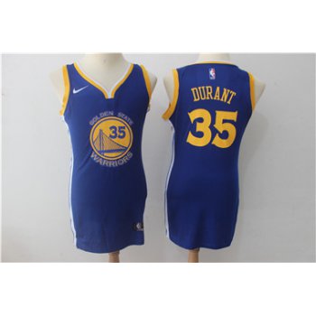 Nike Golden State Warriors #35 Kevin Durant Blue Women Swingman Jersey