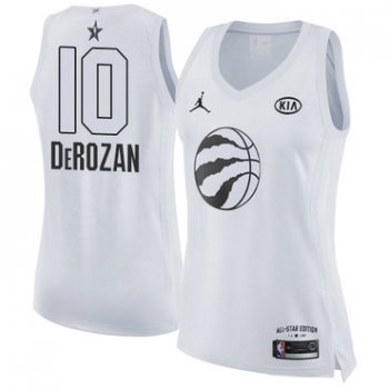 Nike Toronto Raptors #10 DeMar DeRozan White Women's NBA Jordan Swingman 2018 All-Star Game Jersey