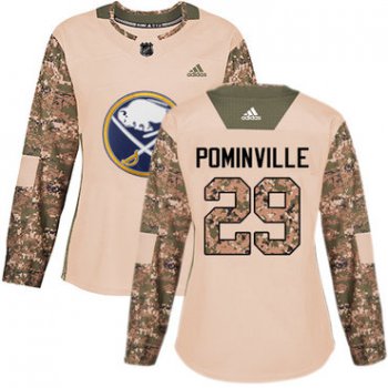 Adidas Buffalo Sabres #29 Jason Pominville Camo Authentic 2017 Veterans Day Women's Stitched NHL Jersey