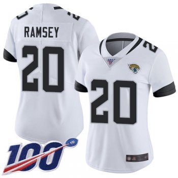 Nike Jaguars #20 Jalen Ramsey White Women's Stitched NFL 100th Season Vapor Limited Jersey