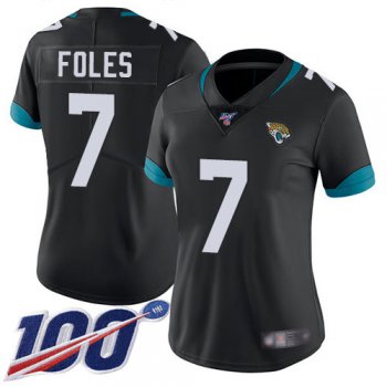 Nike Jaguars #7 Nick Foles Black Team Color Women's Stitched NFL 100th Season Vapor Limited Jersey