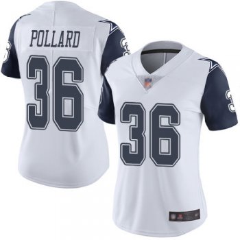 Cowboys #36 Tony Pollard White Women's Stitched Football Limited Rush Jersey