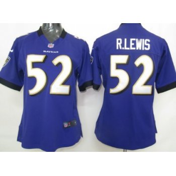 Nike Baltimore Ravens #52 Ray Lewis Purple Game Womens Jersey