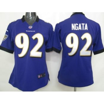 Nike Baltimore Ravens #92 Haloti Ngata Purple Game Womens Jersey