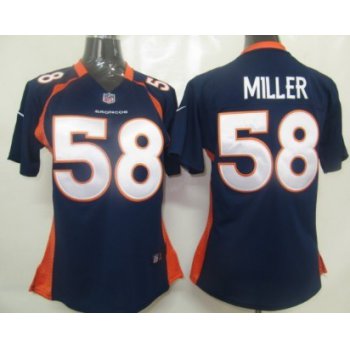 Nike Denver Broncos #58 Von Miller Blue Game Womens Jersey