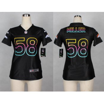 Nike Denver Broncos #58 Von Miller Pro Line Black Fashion Womens Jersey