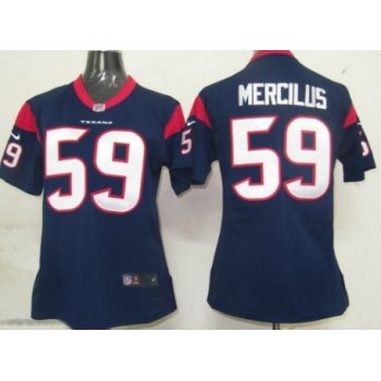 Nike Houston Texans #59 Whitney Mercilus Blue Game Womens Jersey