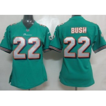 Nike Miami Dolphins #22 Reggie Bush Green Game Womens Jersey