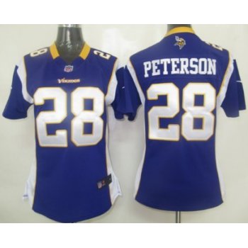 Nike Minnesota Vikings #28 Adrian Peterson Purple Game Womens Jersey