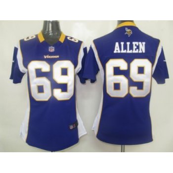 Nike Minnesota Vikings #69 Jared Allen Purple Game Womens Jersey