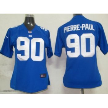 Nike New York Giants #90 Jason Pierre-Paul Blue Game Womens Jersey