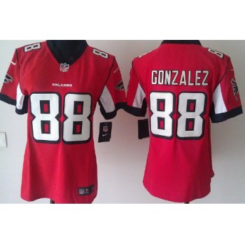 Nike Atlanta Falcons #88 Tony Gonzalez Red Game Womens Jersey