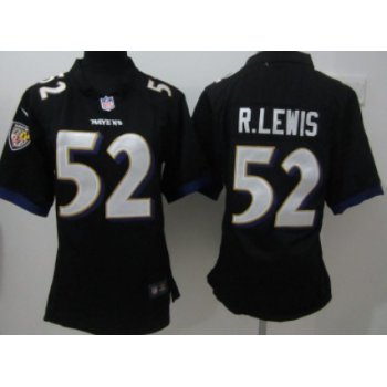 Nike Baltimore Ravens #52 Ray Lewis Black Game Womens Jersey