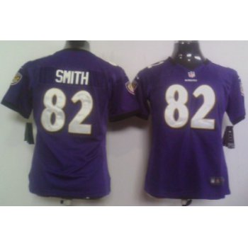 Nike Baltimore Ravens #82 Torrey Smith Purple Game Womens Jersey