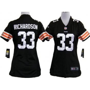 Nike Cleveland Browns #33 Trent Richardson Brown Game Womens Jersey