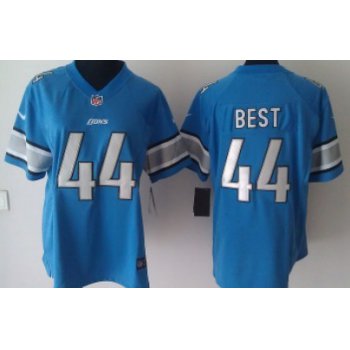 Nike Detroit Lions #44 Jahvid Best Light Blue Game Womens Jersey