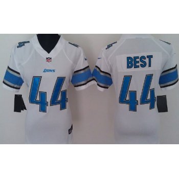 Nike Detroit Lions #44 Jahvid Best White Game Womens Jersey