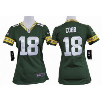 Nike Green Bay Packers #18 Randall Cobb Green Game Womens Jersey