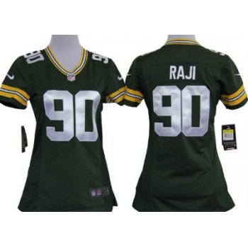 Nike Green Bay Packers #90 B.J. Raji Green Game Womens Jersey