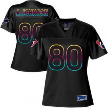 Nike Houston Texans #80 Andre Johnson Pro Line Black Fashion Womens Jersey