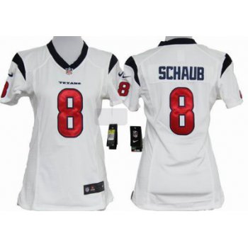 Nike Houston Texans #8 Matt Schaub White Game Womens Jersey