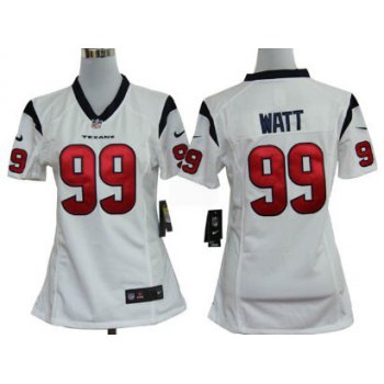 Nike Houston Texans #99 J.J. Watt White Game Womens Jersey