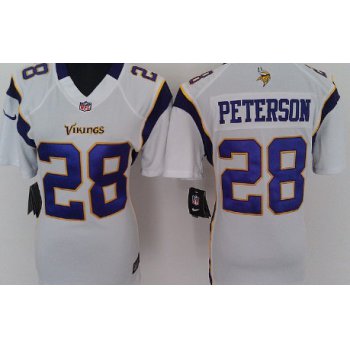 Nike Minnesota Vikings #28 Adrian Peterson White Game Womens Jersey