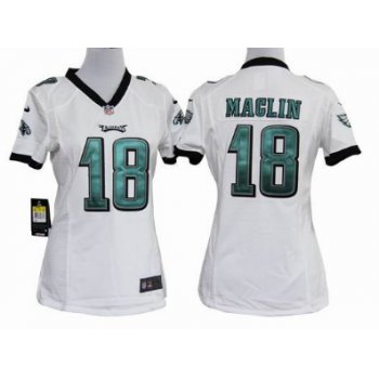 Nike Philadelphia Eagles #18 Jeremy Maclin White Game Womens Jersey