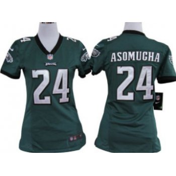 Nike Philadelphia Eagles #24 Nnamdi Asomugha Dark Green Game Womens Jersey