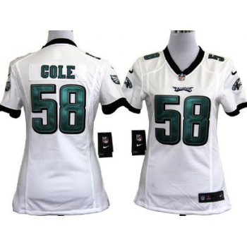 Nike Philadelphia Eagles #58 Trent Cole White Game Womens Jersey