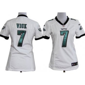 Nike Philadelphia Eagles #7 Michael Vick White Game Womens Jersey