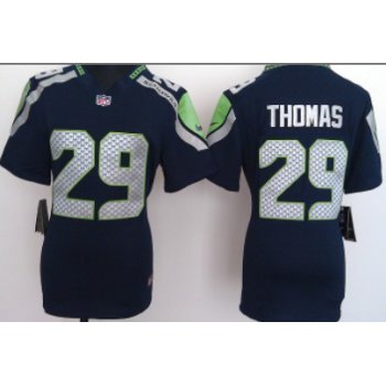 Nike Seattle Seahawks #29 Earl Thomas Navy Blue Game Womens Jersey