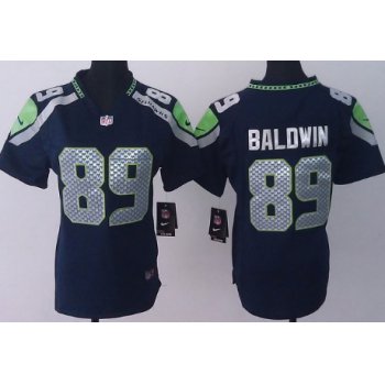 Nike Seattle Seahawks #89 Doug Baldwin Navy Blue Game Womens Jersey