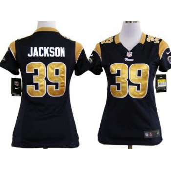 Nike St. Louis Rams #39 Steven Jackson Navy Blue Game Womens Jersey