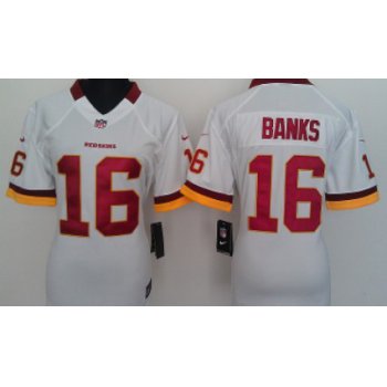 Nike Washington Redskins #16 Brandon Banks White Game Womens Jersey