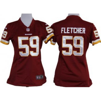 Nike Washington Redskins #59 London Fletcher Red Game Womens Jersey