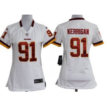 Nike Washington Redskins #91 Ryan Kerrigan White Game Womens Jersey