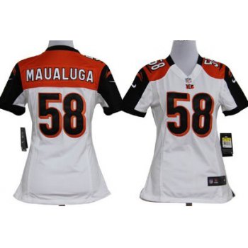 Nike Cincinnati Bengals #58 Rey Maualuga White Game Womens Jersey