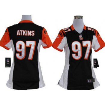 Nike Cincinnati Bengals #97 Geno Atkins Black Game Womens Jersey