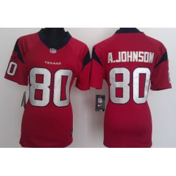 Nike Houston Texans #80 Andre Johnson Red Game Womens Jersey