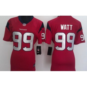 Nike Houston Texans #99 J.J. Watt Red Game Womens Jersey