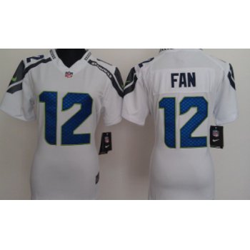 Nike Seattle Seahawks #12 Fan White Game Womens Jersey