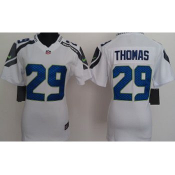 Nike Seattle Seahawks #29 Earl Thomas White Game Womens Jersey