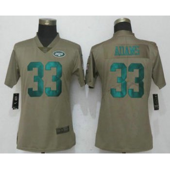 Women's New York Jets #33 Jamal Adams Olive 2017 Salute To Service Stitched NFL Nike Limited Jersey