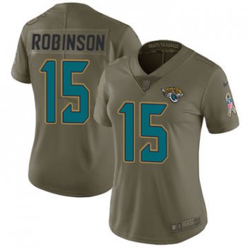 Women's Nike Jacksonville Jaguars #15 Allen Robinson Olive Stitched NFL Limited 2017 Salute to Service Jersey