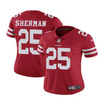 Women's San Francisco 49ers #25 Richard Sherman Red 2017 Vapor Untouchable Stitched NFL Nike Limited Jersey