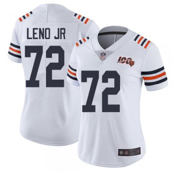 Bears #72 Charles Leno Jr White Alternate Women's Stitched Football Vapor Untouchable Limited 100th Season Jersey